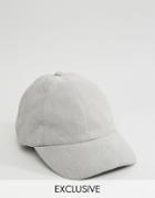 Reclaimed Vintage Baseball Cap In Faux Suede - Gray