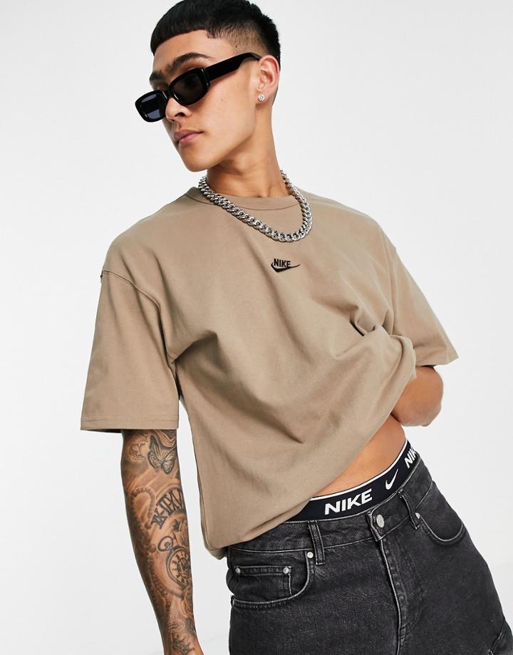 Nike Premium Essential Oversized T-shirt In Black-brown