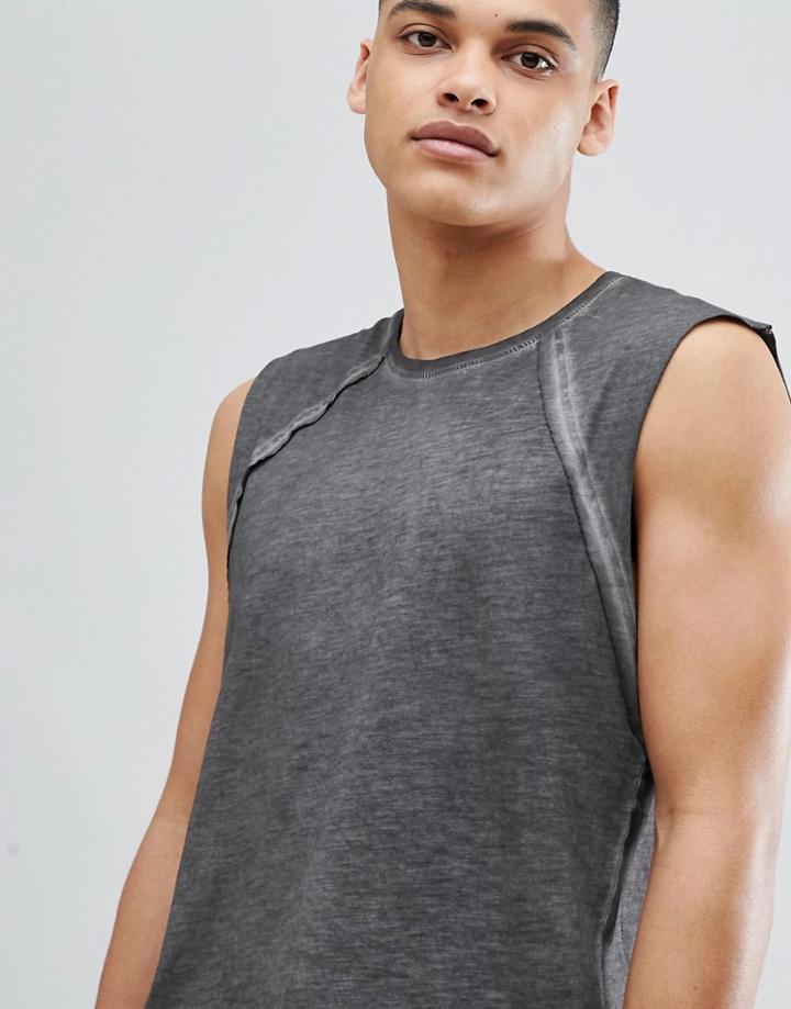 Only & Sons Tank With Acid Wash - Gray