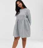 Rokoko Plus Oversized Smock Sweat Dress - Gray