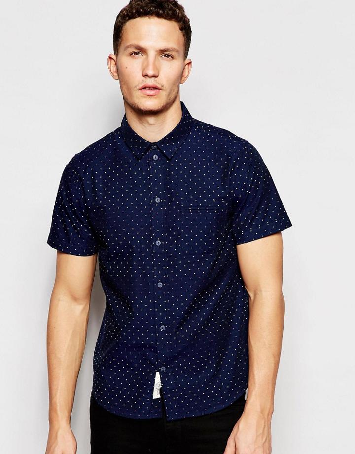 Native Youth Rainbow Short Sleeve Shirt - Navy