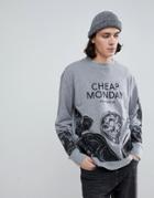 Cheap Monday Fallen Skull Logo Sweatshirt - Gray