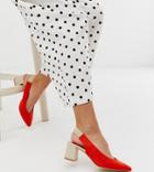Stradivarius Slingback Shoes In Red - Black