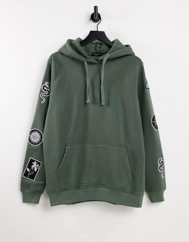 Bolongaro Trevor Decent Sleeve Print Hoodie-green