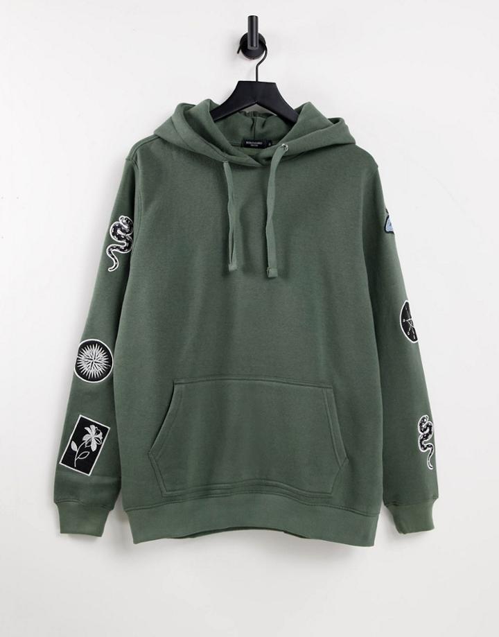 Bolongaro Trevor Decent Sleeve Print Hoodie-green