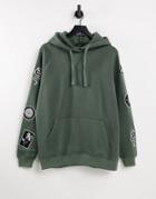 Bolongaro Trevor Decent Sleeve Print Hoodie-green