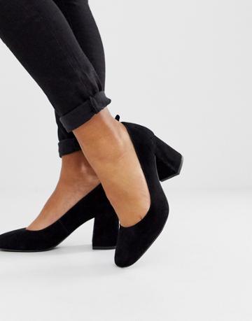 & Other Stories Pump Round Toe Shoes In Black Suede - Black