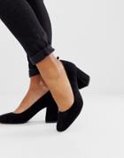 & Other Stories Pump Round Toe Shoes In Black Suede - Black