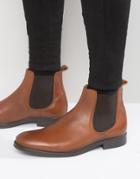 Selected Homme Oliver Leather Chelsea Boots - Tan