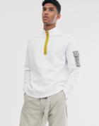 Brooklyn Supply Co Funnel Neck Sweatshirt In White - White