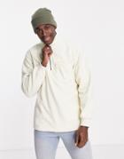 Selected Homme Quarter Zip Fleece In Ecru-neutral