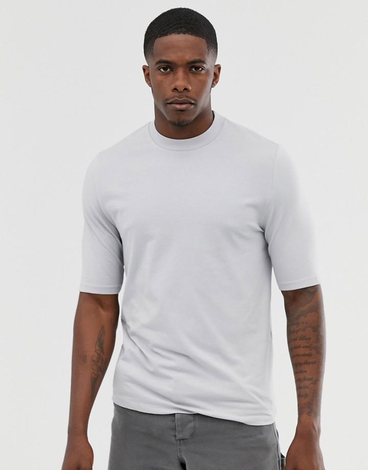 Asos Design Organic Smart Slim Fit T-shirt In Gray - Gray