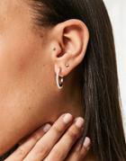 Designb Hoop Earrings With Faux Pearl In Gold Tone