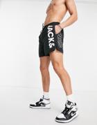 Jack & Jones Intelligence Logo Swim Short In Black