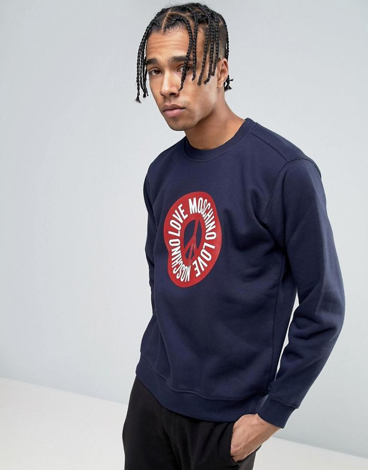 Love Moschino Peace Logo Sweater - Navy