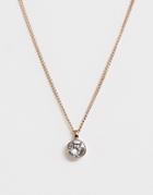 Dyrberg Kern Gold Necklace With Crystal Pendant - Gold