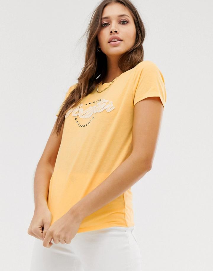 Hollister Yellow Logo T-shirt-gold