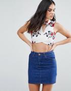 Love & Other Things Crop Top With Keyhold Detail - White