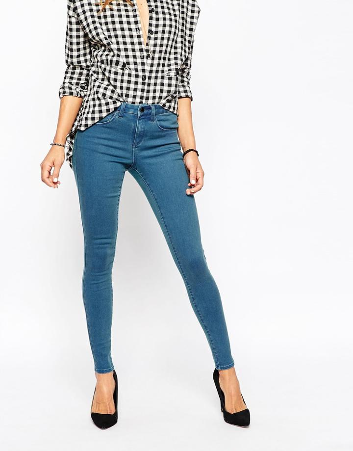 Asos 'sculpt Me' Premium Jeans In Astrid Wash - Astrid Green
