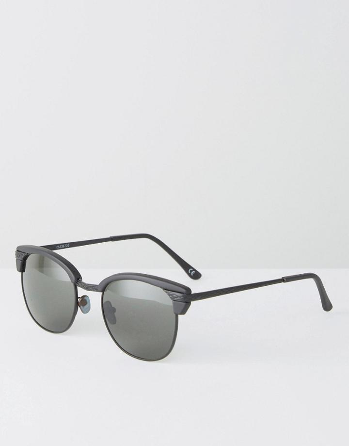 Asos Retro Sunglasses In Black With Geo-tribal Design - Black