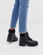 Call It Spring By Aldo Hiker Lace Up Chunky Ankle Boots In Black