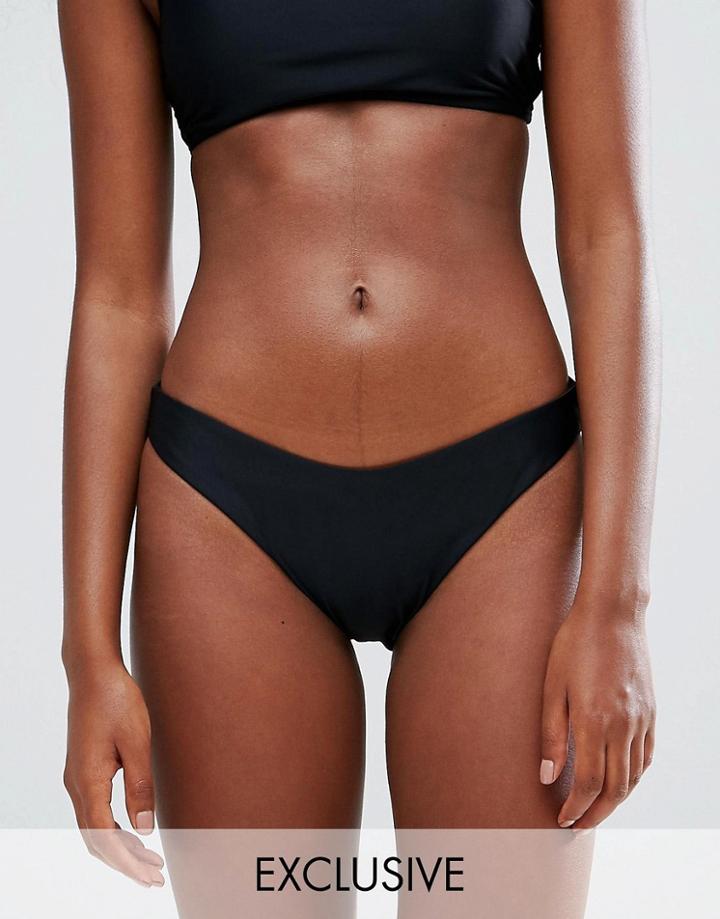 South Beach Mix And Match High Leg Bikini Bottom - Black