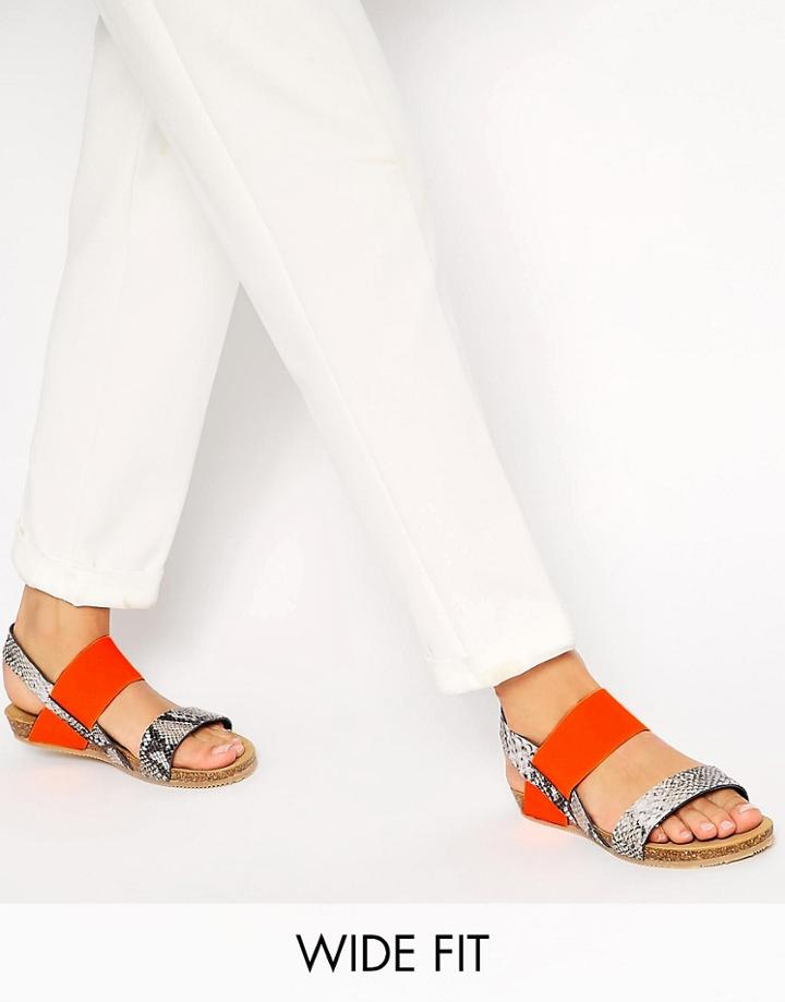 New Look Wide Fit Flash Faux Snakeskin Footbed Sandals - Multi