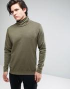 Threadbare Drape Neck Sweat - Green