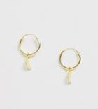 Kingsley Ryan Exclusive Sterling Silver Moon Drop Hoop Earrings-gold