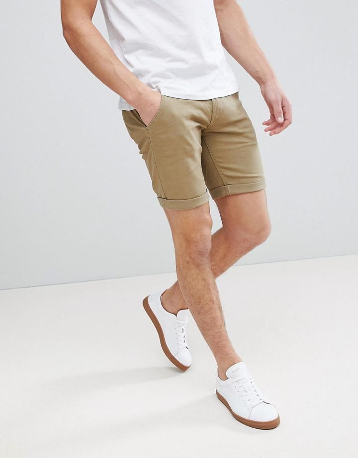 Blend Chino Shorts In Khaki - Green