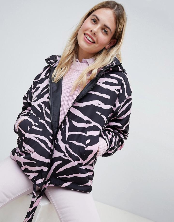 Asos Design Animal Windbreak Jacket - Multi