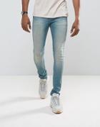 Asos Super Skinny Jeans In Mid Wash Blue