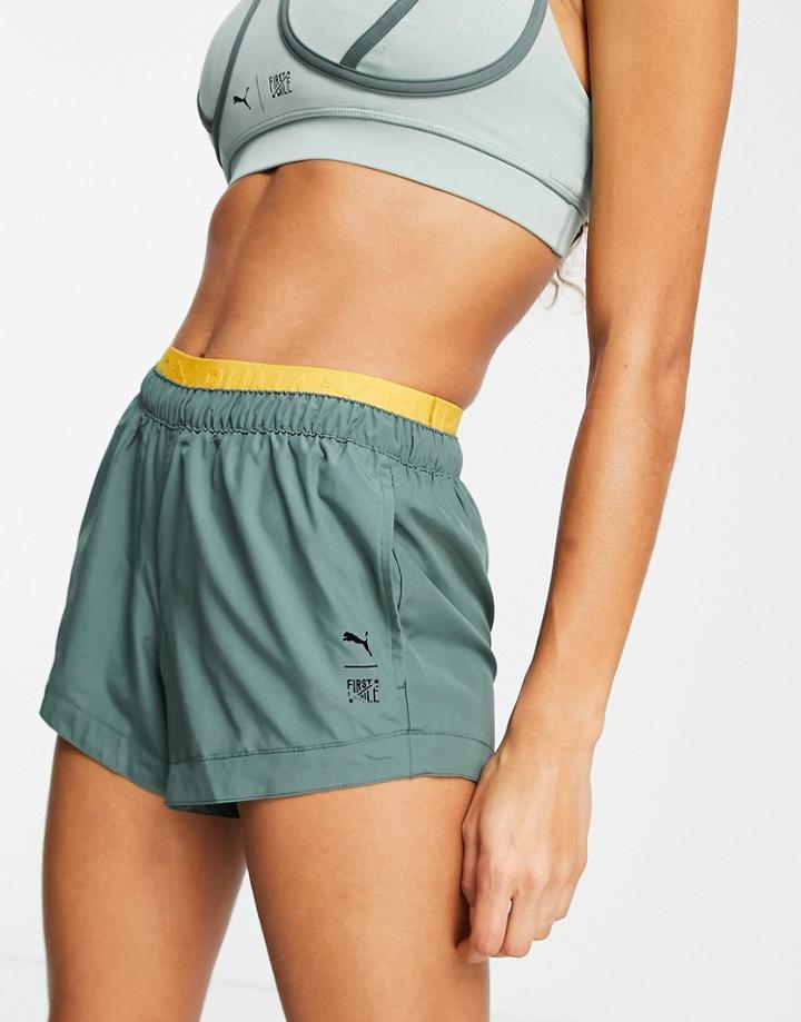 Puma Training First Mile Woven Shorts In Green