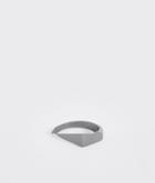 Asos Design Signet Ring In Gunmetal-silver