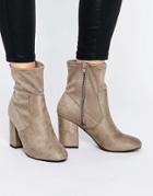 New Look High Ankle Heel Boots - Gray