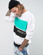 Asos Oversized Long Sleeve T-shirt With Block And Text Print - White
