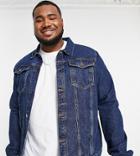 Dtt Plus Slim Fit Denim Jacket In Dark Blue-blues