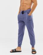 Boss Waffle Texture Cuffed Joggers - Navy