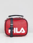 Fila Tribeca Red Boxy Shoulder Bag With Detachable Straps - Red