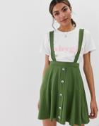 Asos Design Button Front Mini Jumper Dress Skirt - Multi