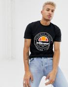 Ellesse Vettorio Large Stamp Logo T-shirt In Black - Black