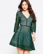 Sister Jane Harvest Moon Dress In Lace - Green
