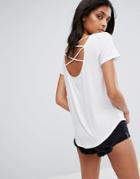 Hollister Drapey T-shirt With Neck Detail - White