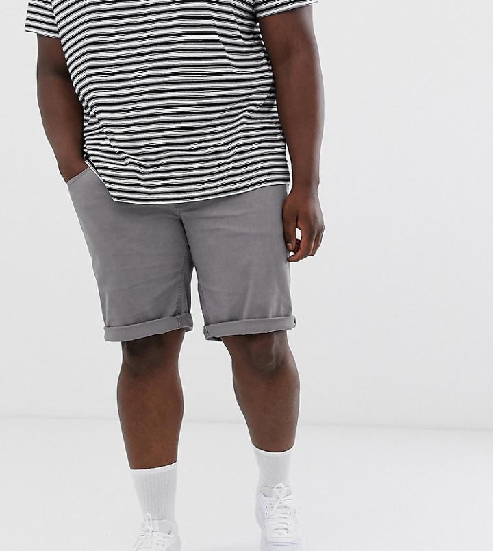 Jack & Jones Plus Size Chino Shorts In Gray - Gray