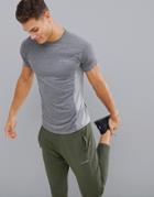 Asos 4505 Training T-shirt With Breathable Mesh Panels And Quick Dry In Gray Marl - Gray