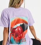 Asyou Oversized T-shirt With Flawless Graphic In Lilac-purple