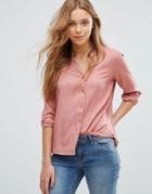 Vero Moda Grandad Collar Shirt - Pink