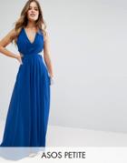 Asos Petite Side Cut Out Maxi Dress - Blue