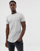 Le Breve Longline Raw Edge T-shirt - Gray