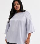 Glamorous Curve Relaxed Top In Soft Organza-gray